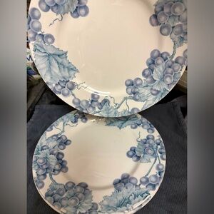 4 Pier 1 “Vineyard” dinner plates. 11” Earthenware crafted in England.